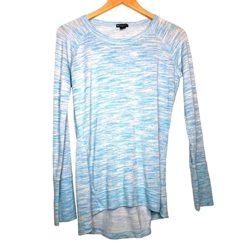 Champion Elite Women's Size S Blue Shirt Blouse Top Long Sleeves Stretch Soft